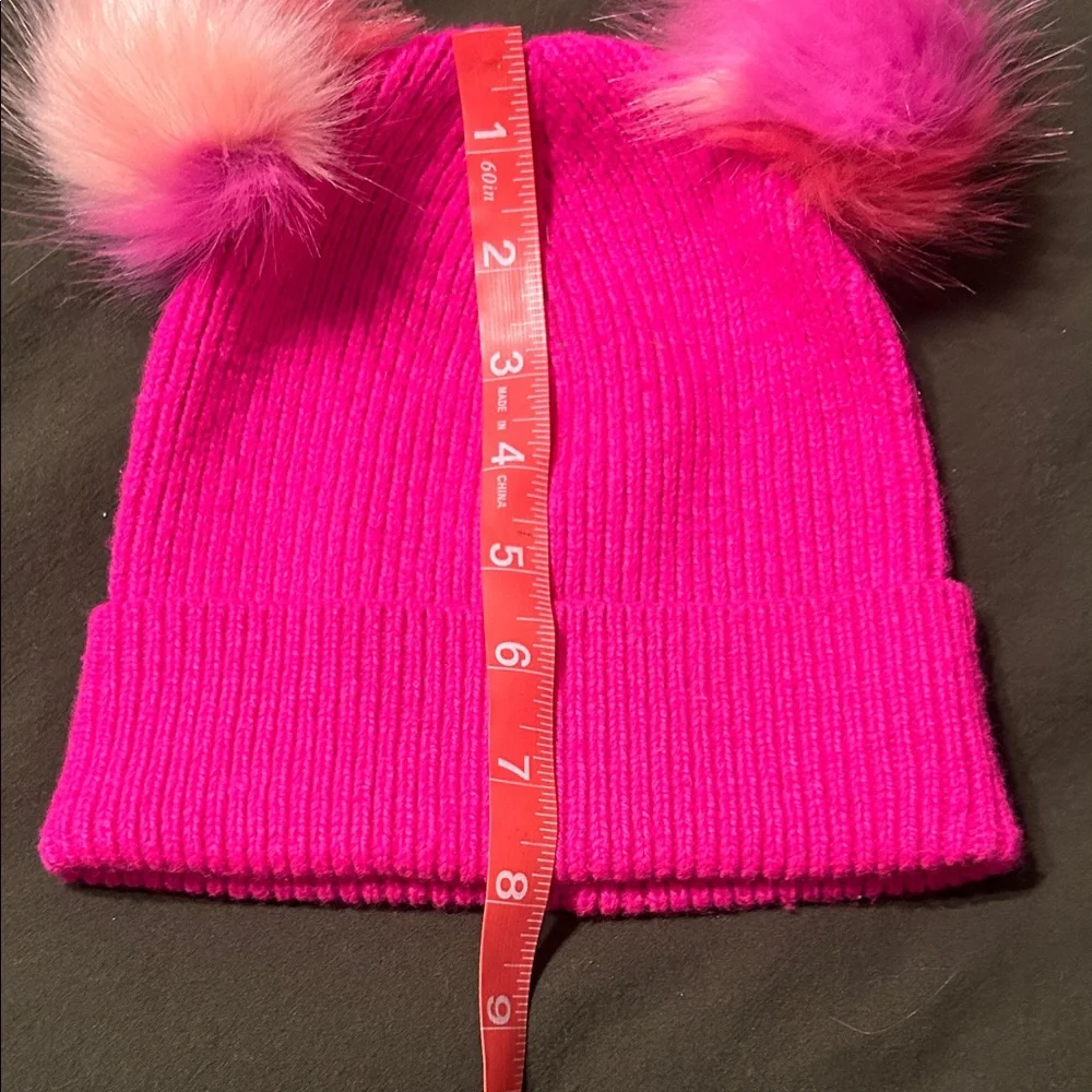 Crewcuts Vibrant Pink Kids Beanie with Pom-Poms